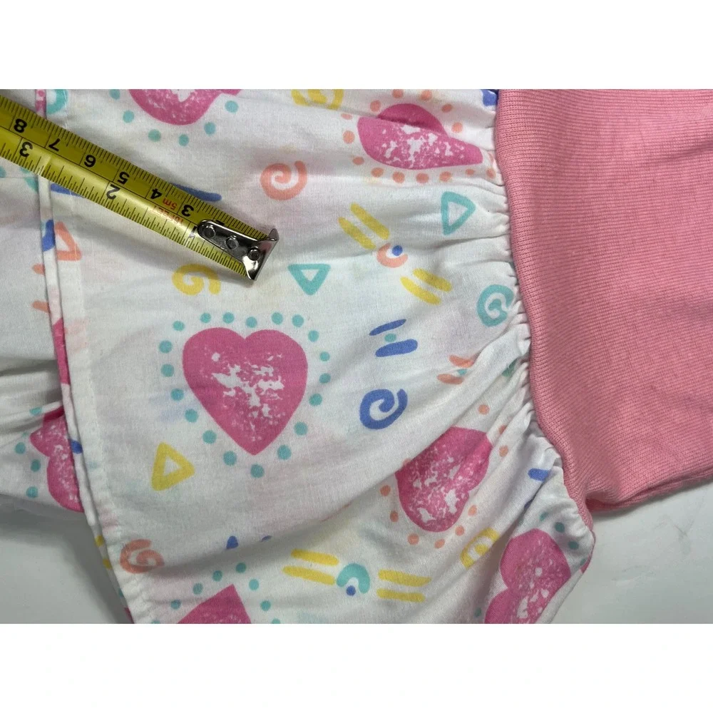 Vintage Baby Girls 18M Pink Heart‎ Geometric Dress and Bloomers Set Made in USA